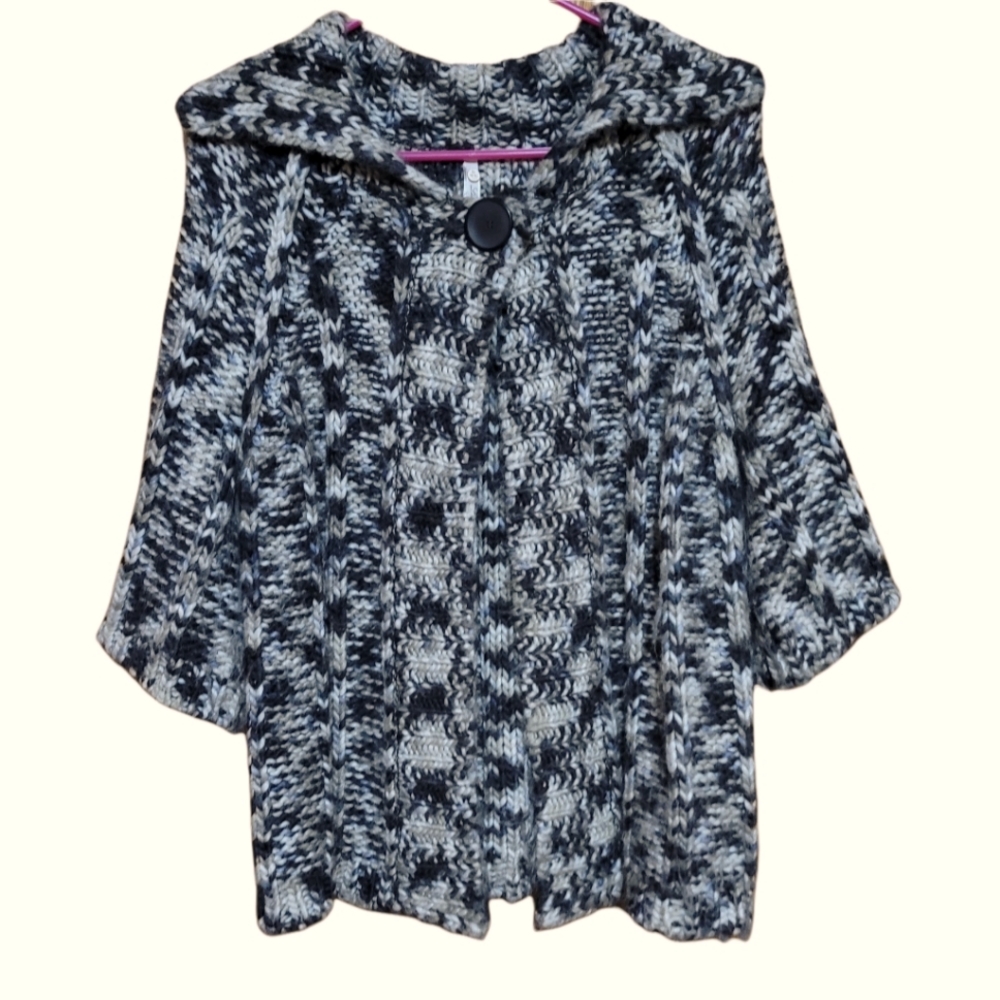 Leo & Nicole Open Front Cardigan With Top Button Snap Sz XL